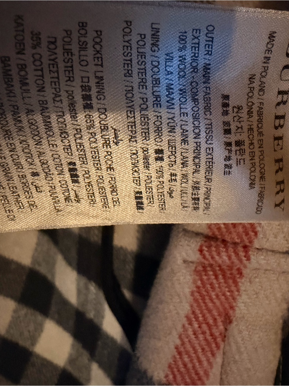 Burberry Gray Toggle Pea Coat with Signature Check - Picture 5 of 8